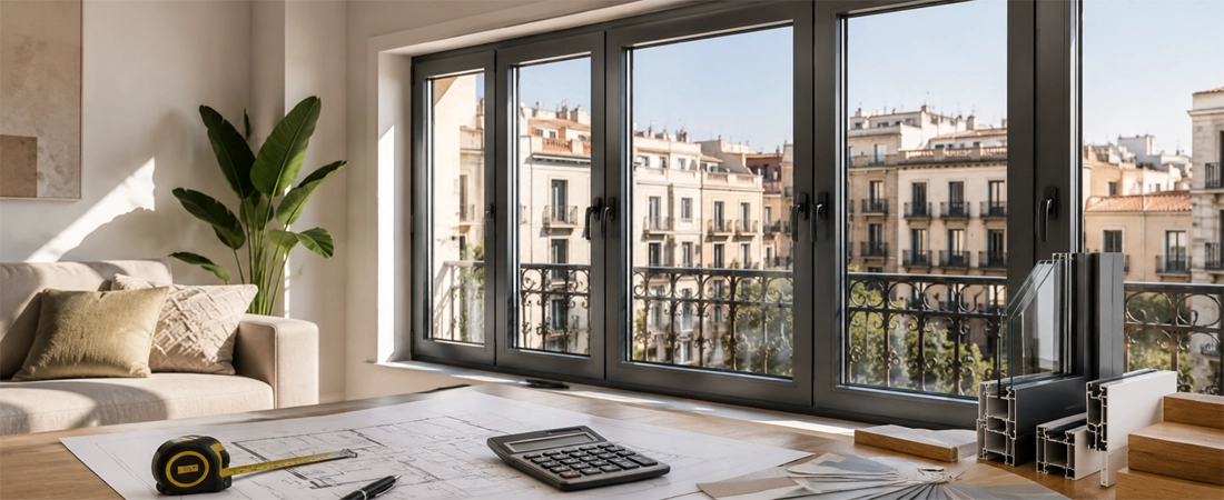 Texto ALT: Renovación de ventanas de un piso en Barcelona para mejorar el aislamiento y la eficiencia energética en 2026