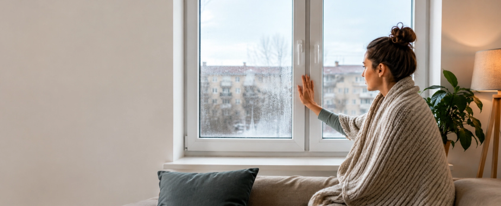 Ventanas antiguas en una vivienda provocando pérdidas de energía y menor eficiencia energética.